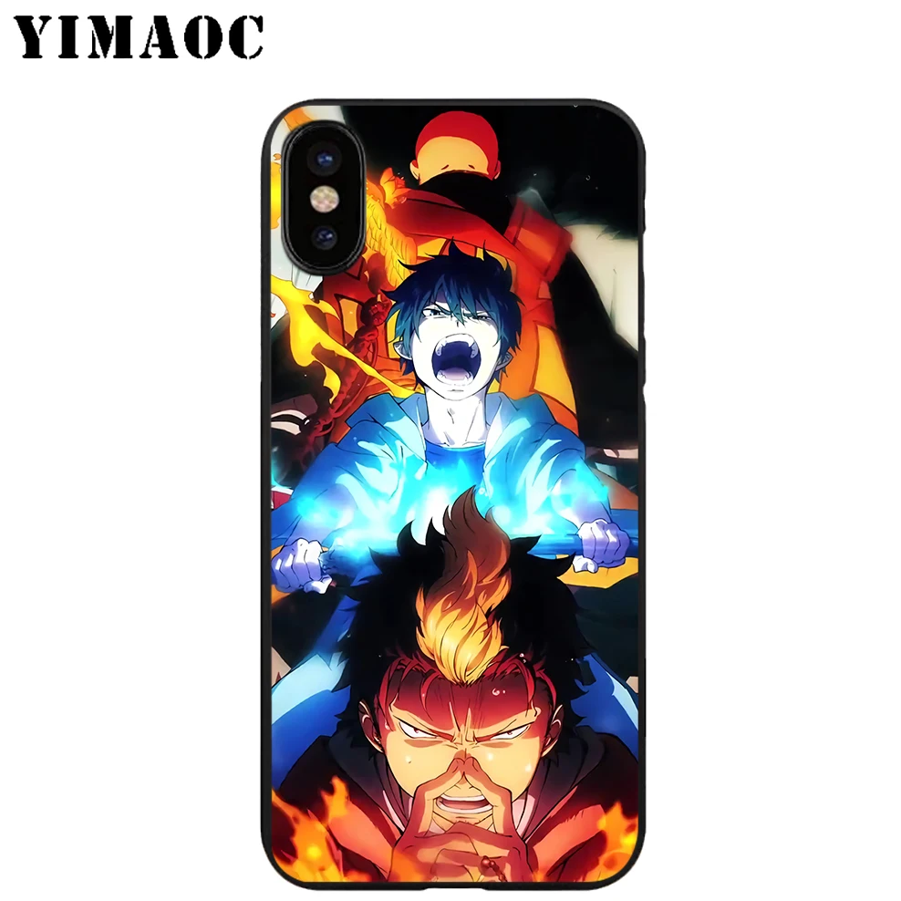 YIMAOC Blue Exorcist Anime Soft TPU Black Silicone Case for iPhone X or 10 8 7 6 6S Plus 5 5S SE Xr Xs Max |