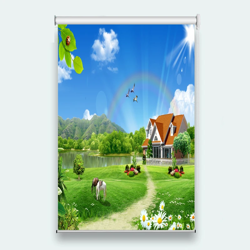 

Sunlight rainbow 3D Roller Blind for Any room decoration Printing Roller Blinds Curtains