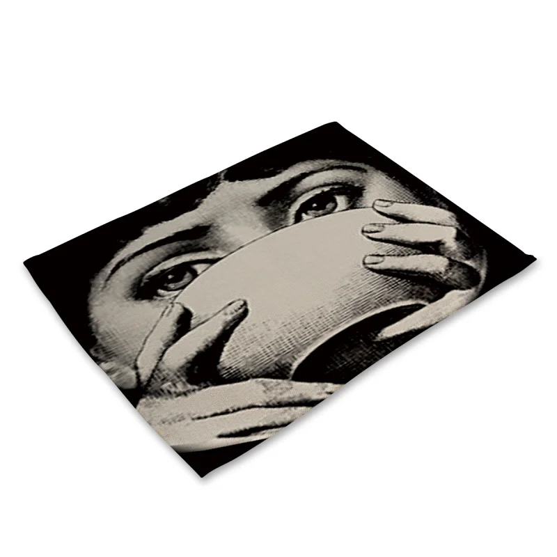 1 шт. Ретро Fornasetti Artical обеденный стол хлопок печать подставки под столовые приборы подставки под тарелки
