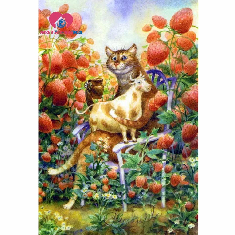 Алмазная вышивка для детей мультяшный Кот мозаика полная квадратная Стразы 5d