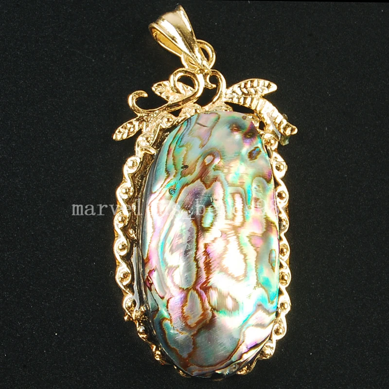 Бесплатная доставка 28x43 мм модные ювелирные изделия Новая Зеландия Ablone Shell Art