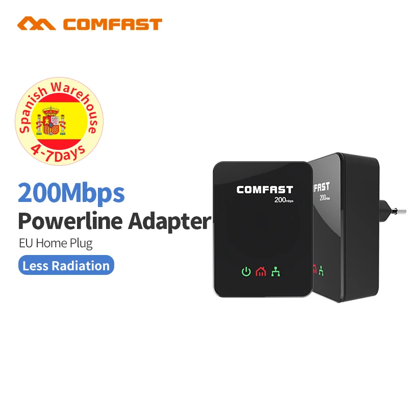 Новинка 2017 года! 200 Мбит/с Powerline Ethernet Adapter COMFAST CF WP200M plc HomePlug сетевой адаптер