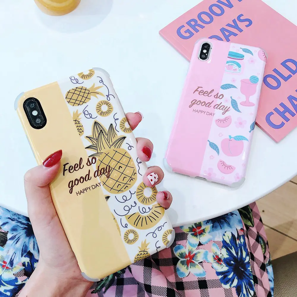 KISSCASE чехол для телефона iPhone XS Max XR X 6 6S 7 8 Plus милый фруктовый персиковый ананас