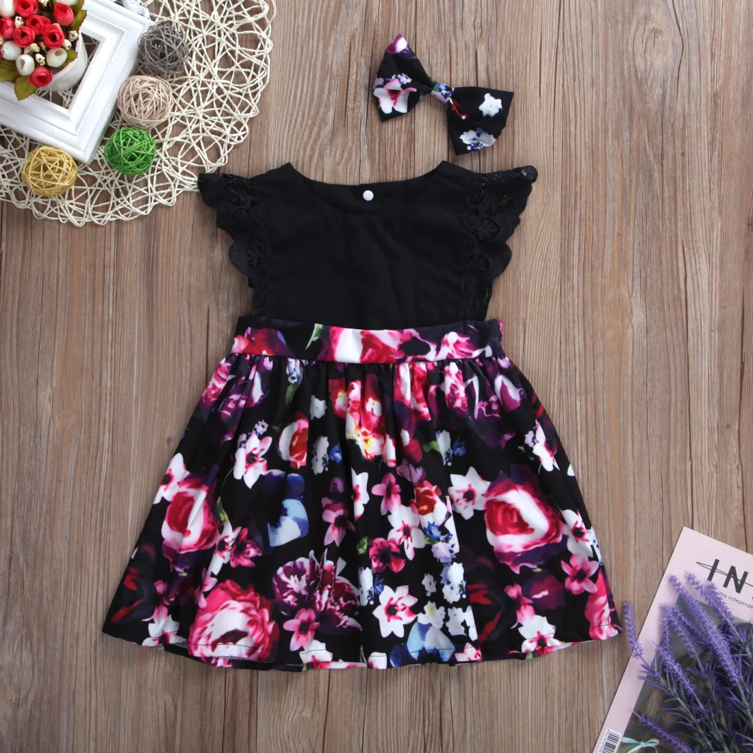 2019 детская одежда для маленьких девочек платье сестры детский черный кружевной