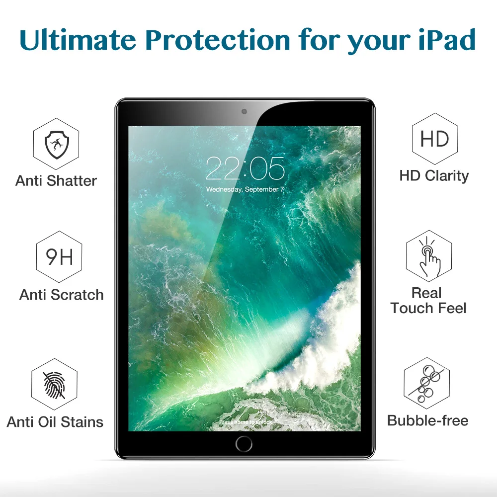 ESR Защита экрана для iPad 9 7 2018 Закаленное стекло пленка Air2 Pro 2017 Защитная стеклянная