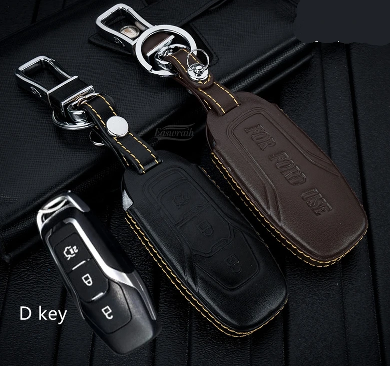 Кожаный чехол для ключей Ford 4D cosport MK2 MK4 Focus Fiesta Edge Explorer Everest Ranger F150 Kuga|ford f150 key|ford focus