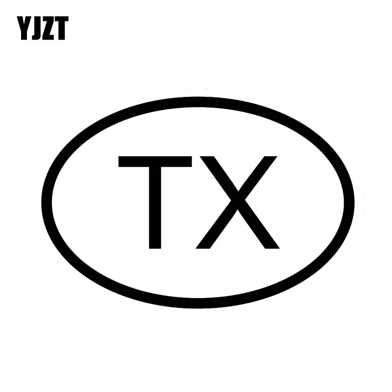 YJZT 13 1 см * 8 9 Виниловая наклейка автомобильная TX Техасская страна код овальный