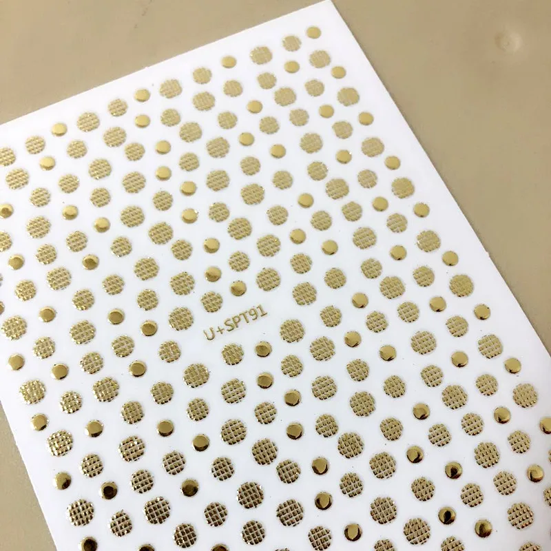 Новые золотые и серебряные точки дизайнерские 3d шаблоны для дизайна ногтей