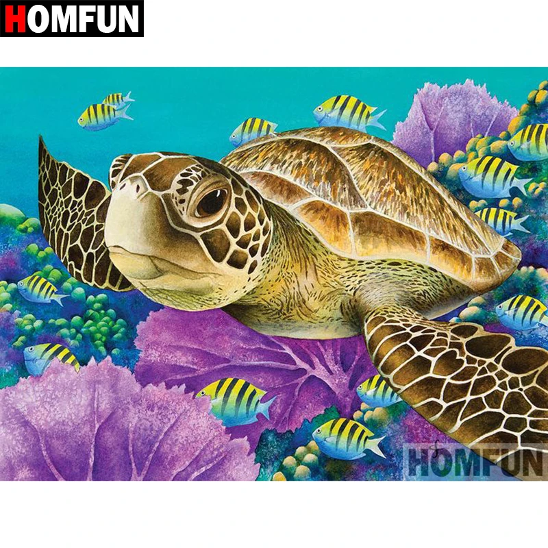 Алмазная живопись HOMFUN Черепаха картина с полными квадратными/круглыми стразами