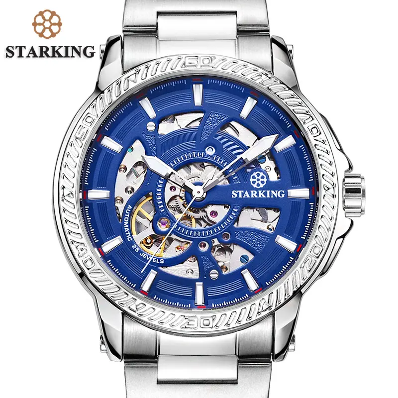 STARKING Relogio Masculino Men's Luxury Brand Business Watches Skeleton Mechanical Men Wristwatch Watch Laikrodis TM0901 | Наручные