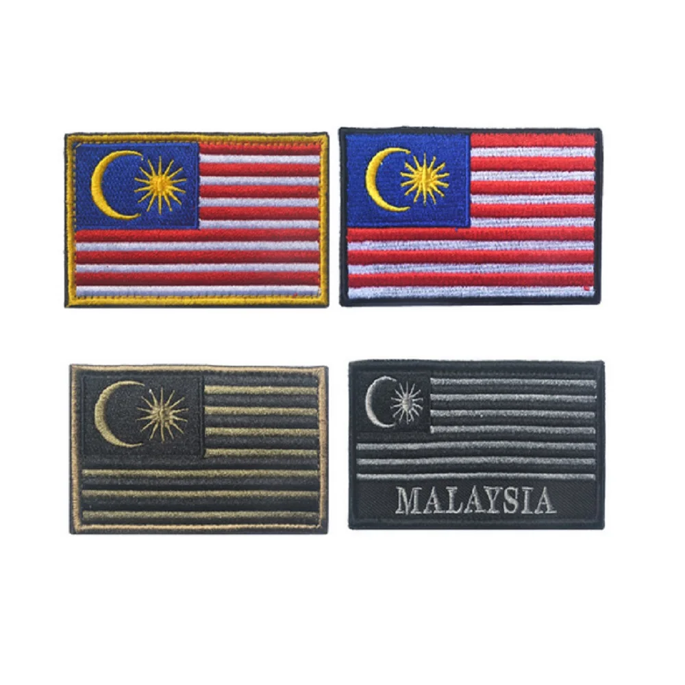 

3D Embroidery Patches Magic Stickers Loops And Hook Malaysia Flag Patches Badges Flag Of South Africa Armband Cloth Patch