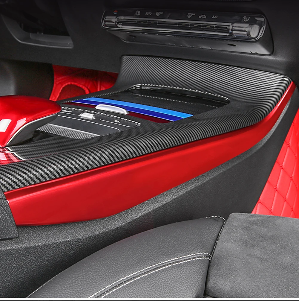 Для Mercedes Benz A Class W177 V177 A180 A200 A220 A250+ панель для центральной консоли автомобиля, Боковое покрытие, декоративные полоски, наклейка