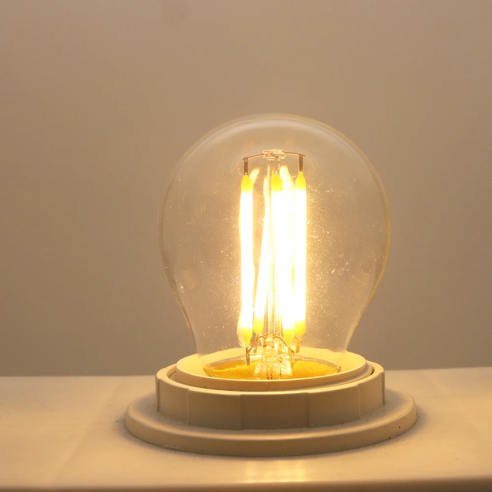 Светодиодная лампа E27 LED G45 AC220V 240В винтажный теплый белый 2 Вт 4 6 Эдисона