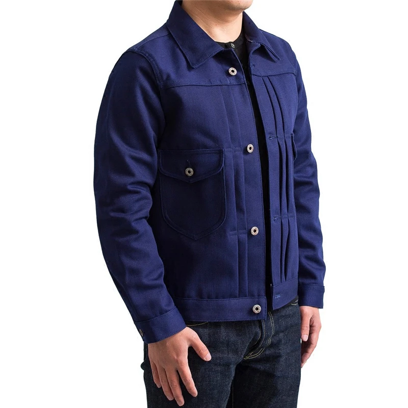 RS-0004 Read Description! Asian Size Cotton 15oz Denim Jacket Casual Stylish Raw Unwashed Coat