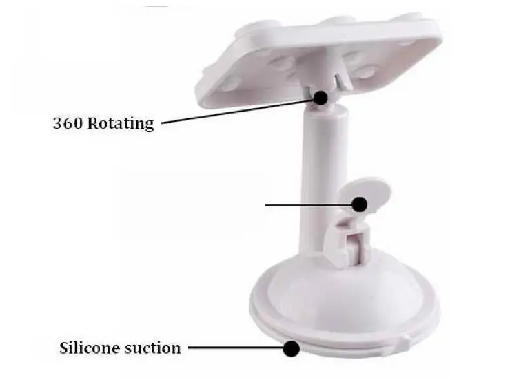 WISE TRAVEL Portable General 360 Degree Rotation Car Bracket Holder Adjustable Size Stable Stand Support Sucker Base Phone Model |