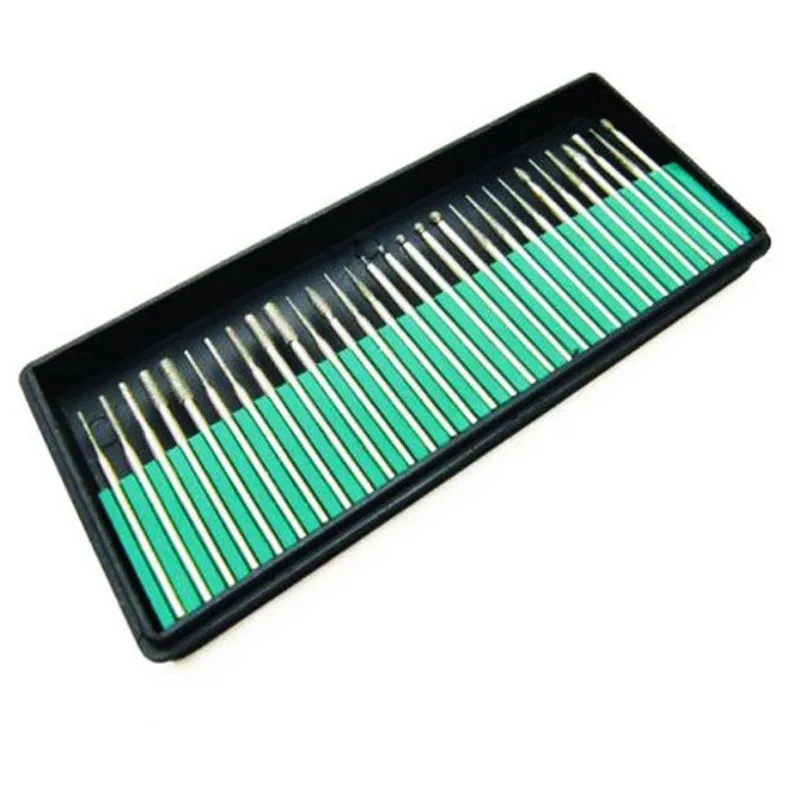 30Pc Nail Drill Bits Diamond Mounted Point Set Grinding Pricker Wheel Head Dentistry Tools for Manicure Machine Accessories | Красота и