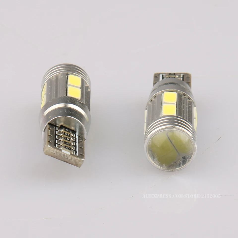 2 шт. Новый T10 парковка белый Canbus W5W 5630 10SMD авто LED 12 В свет лампы серебро внешний вид