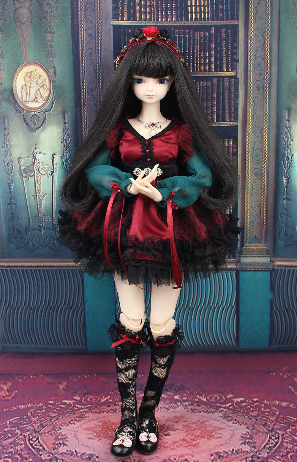 1/4 BJD кукла Blyth No. Black длинные волосы суставы тела с макияжем, в том числе головы, глаза, одежда Возрожденные девушки 45 см высота