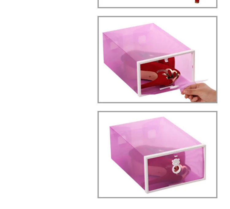 4 шт./компл. органайзер для обуви прозрачный пластиковый ящик коробка для хранения обуви прямоугольник ПП утолщенная обувь органайзер ящик коробки для обуви