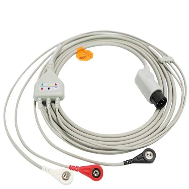 Бесплатная доставка цельный ЭКГ свинцовый провод 3 провода для Mindray Goldway Edan