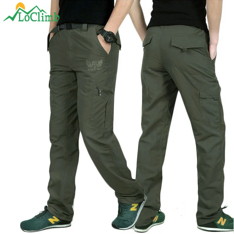 LoClimb, для улицы, быстросохнущие, походные брюки, мужские, летние, для альпинизма, рыбалки, брюки, армейские, треккинговые, спортивные, водонепроницаемые, AM005