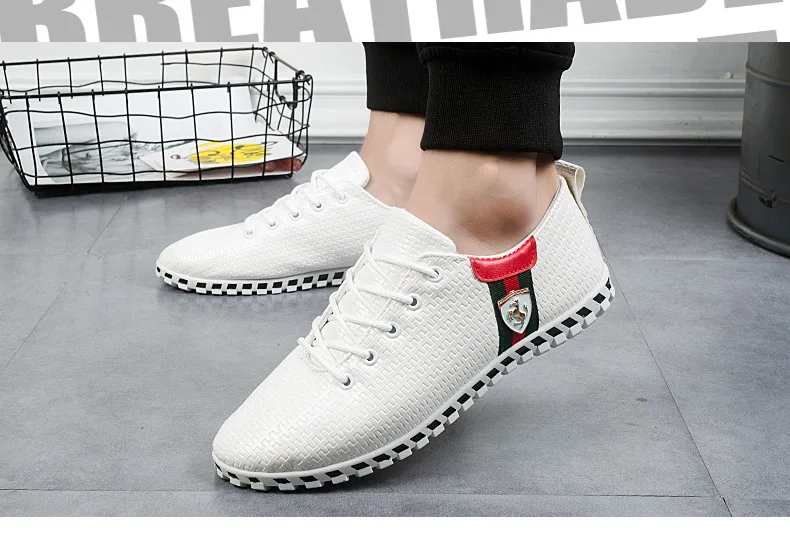 Sycatree Male Leather Casual Shoes for Men Canvas Shoes Outdoor Sneakers Air Mesh Flats Breathable Brand Shoes Plus Size 46