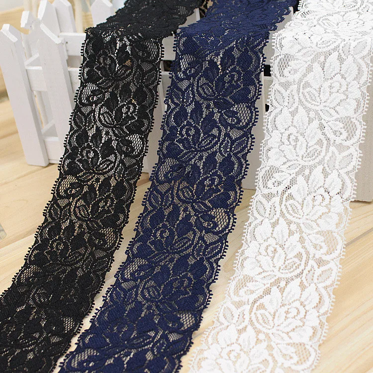 10 ярдов вышивка эластичная Полиэстеровая сетчатая кружевная отделочная ткань