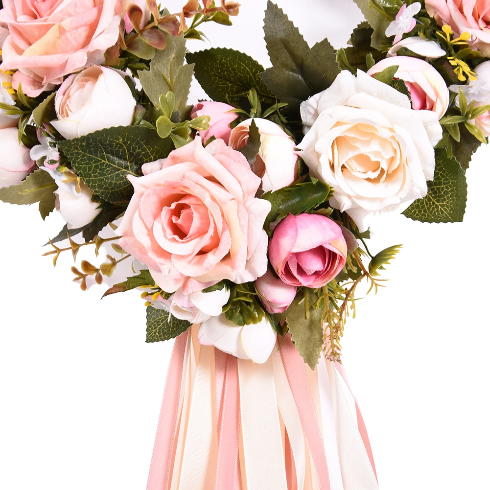 Искусственные цветы для растений имитация венков розы сердце Гирлянда Свадебные