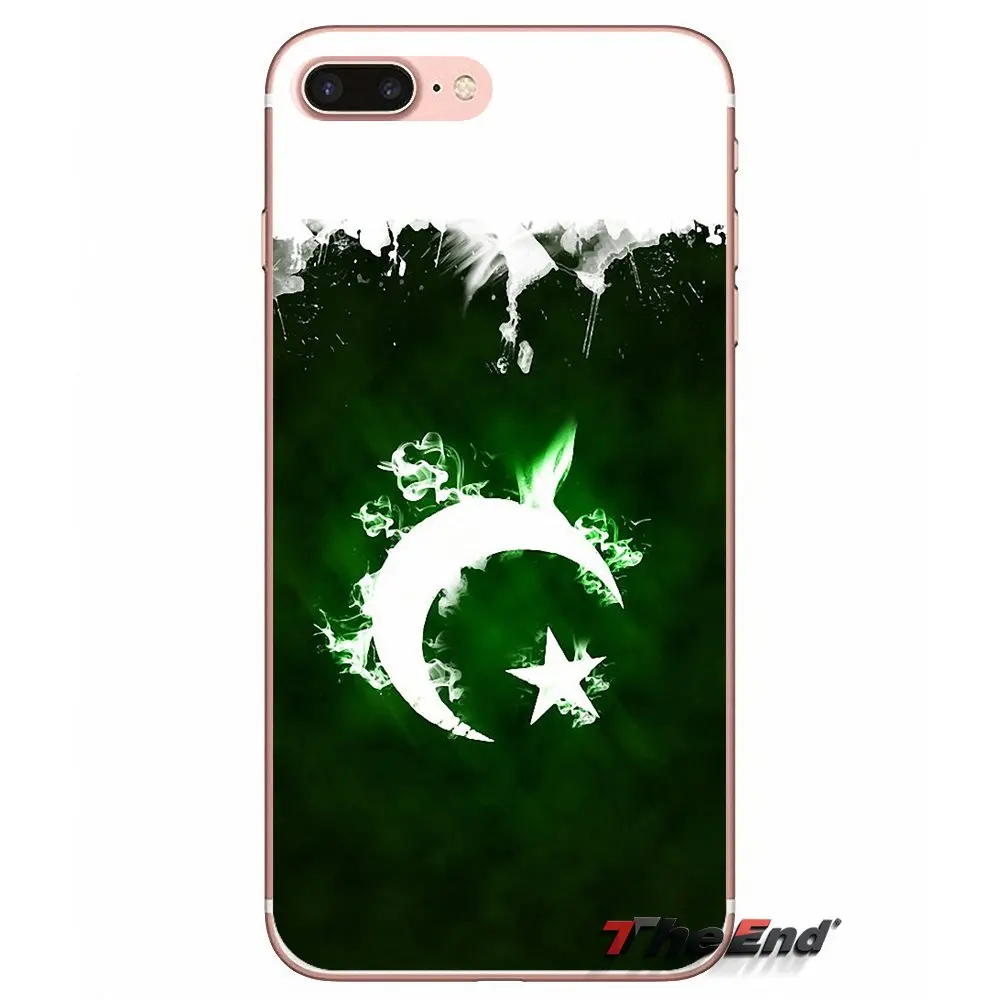 Мягкий чехол для Samsung Galaxy S3 S4 S5 MINI S6 S7 edge S8 Plus Note 2 3 4 5 Grand Core Prime Pakistan Flag Banner Moon Star |