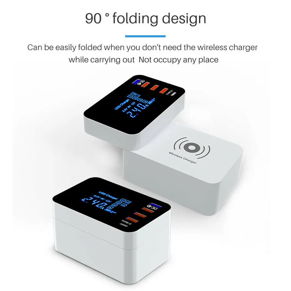 QI Беспроводной Зарядное устройство Quick Charge 3 0 Смарт Тип USB C станция концентратор