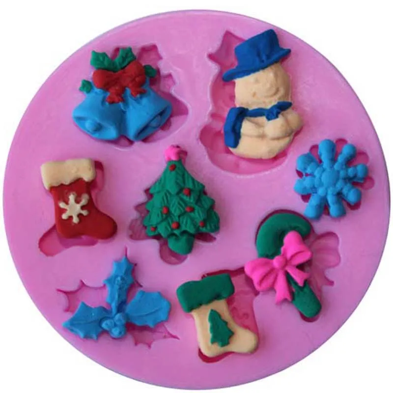 

Silicone Cake Mold Christmas Series Fondant Silicone Mold Chocolate Mold For Kitchen Baking Cake Tool DIY Decoration Tool