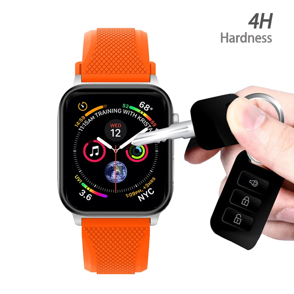 Закаленное стекло для Apple Watch 4 полное покрытие 3D изогнутая Защитная пленка iWatch band