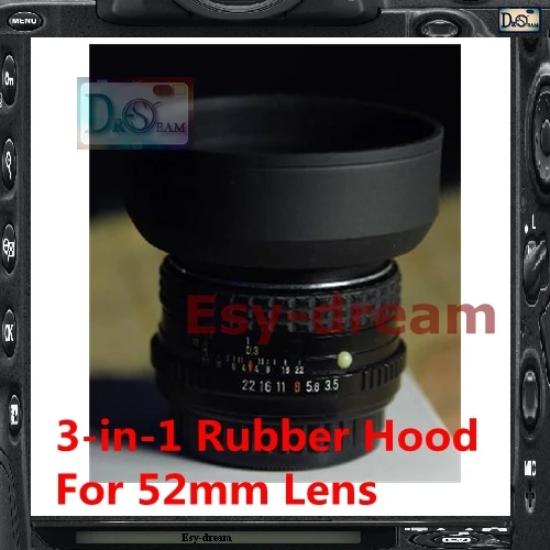 52 мм 3 в 1 ступенчатая Резиновая бленда универсальная для Nikon Canon Pentax PA198|rubber lens