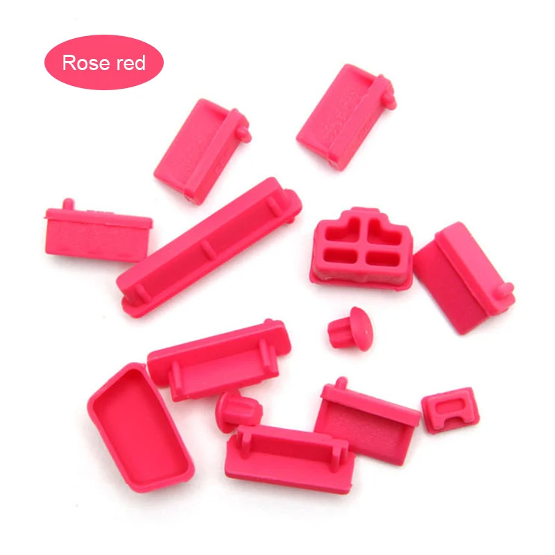 Rose Red 13 шт. портативные наушники с защитой от пыли и заглушки для компьютера, аксессуары для компьютера EM88 - Цвет: Rose Red