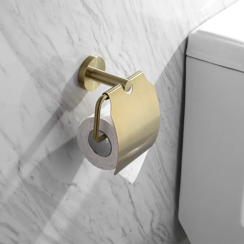 MTTUZK Nordic minimalist brushed gold Towel rack bathroom hardware pendant paper holder hook toilet brush Bathroom accessories |