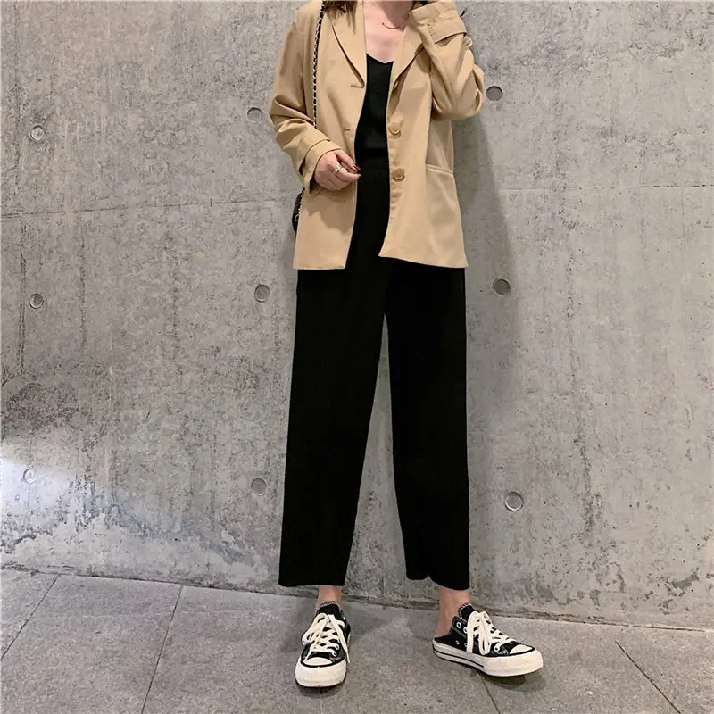Hzirip 2019 Summer Women High Waist Casual Loose Elastic Pleated Fashion Solid Wide Leg Pants | Женская одежда