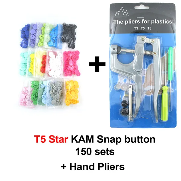 T5 Star Tool KAM круглая звезда кнопки в форме сердца U форма крепежа оснастки плоскогубцы для T5 T3 пластиковые кнопки металла пресс щипцы+ 150 наборов кнопок - Цвет: T5 Star Tool