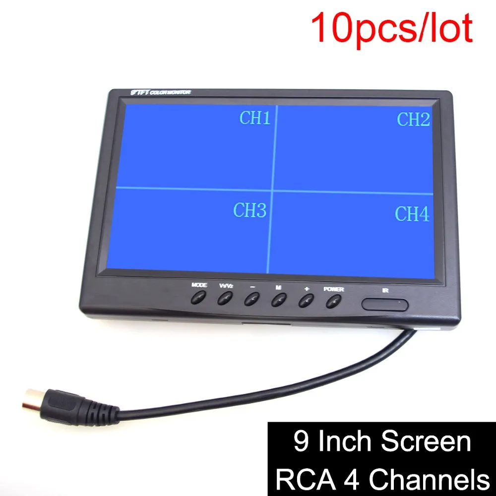 Монитор TFT LCD Quad Split для авто грузовика системы видеонаблюдения с дистанционным