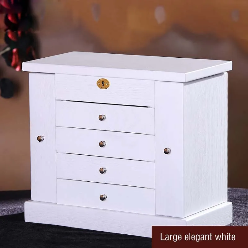 Портативная деревянная упаковочная шкатулка для ювелирных изделий ящик