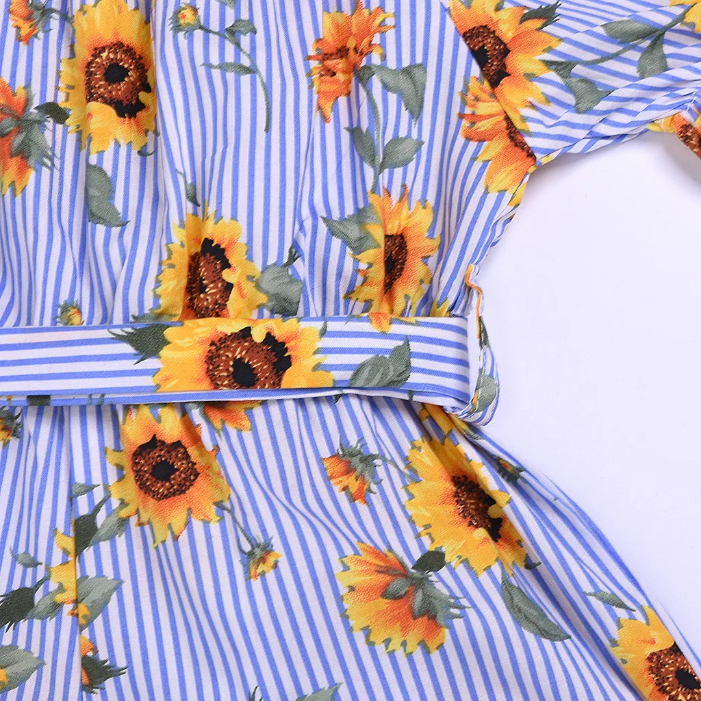 

Toddler Girl Jumpsuit Kids Off Shoulder Floral Sunflower Printed Bow Romper Summer Baby Onesies Newborn Little Girls Rompers