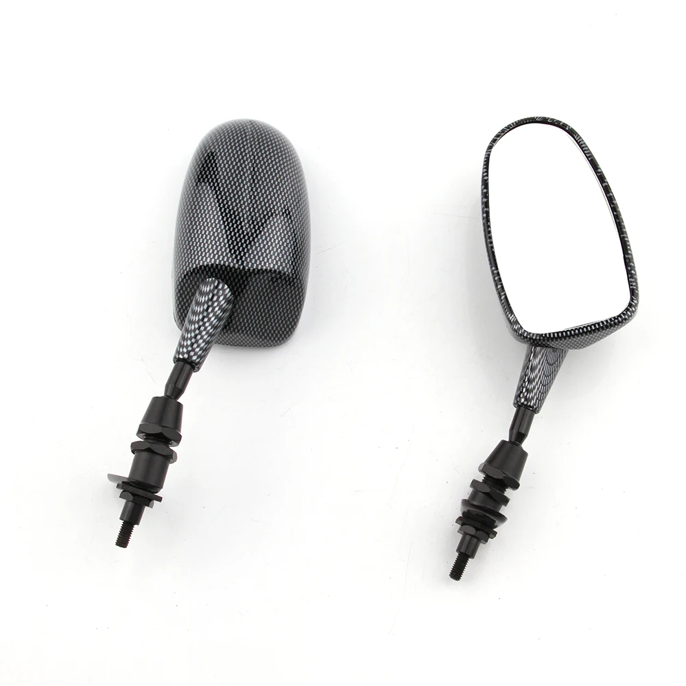 

Pair Universal Motorcycle Rearview Side Mirrors Motorbike Rear View accessories Black Carbon For Honda Kawasaki Suzuki Yamaha