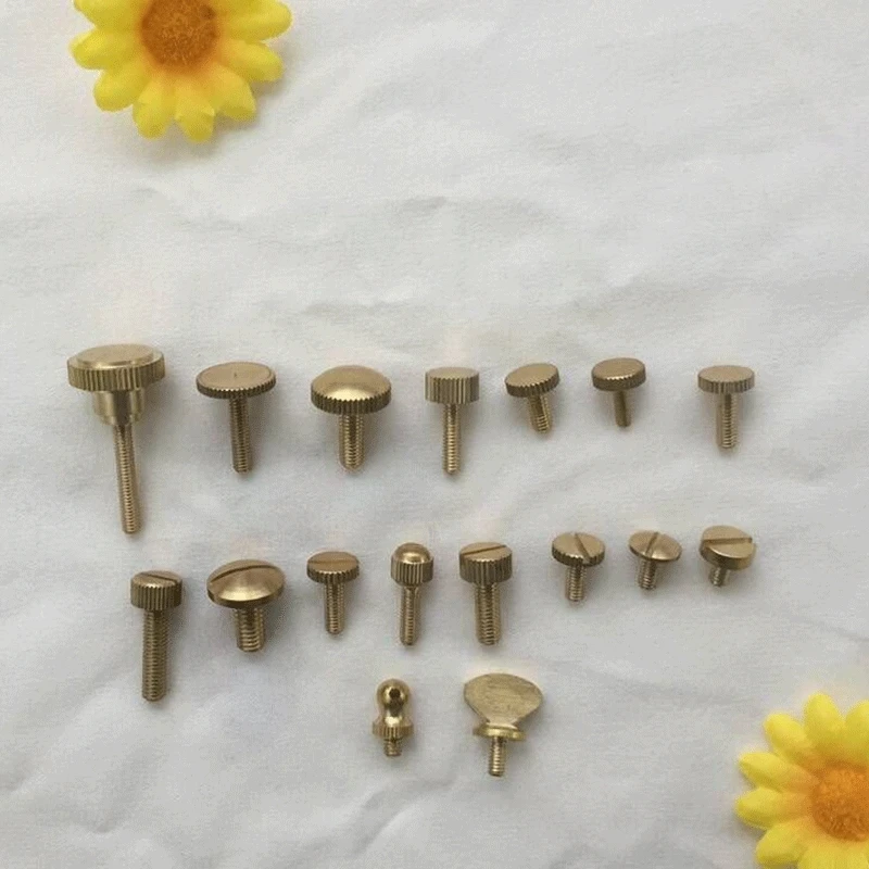 

5pcs Copper round screw M3 M4 M5 M6 flower screw copper open slotted countersunk head T-shaped round lace with handle screw