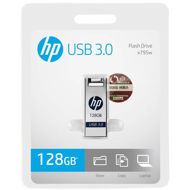 Оригинальный Hewlett Packard Usb флеш накопители 128 GB USB3.0 металлический Cle USB X795W Прямая