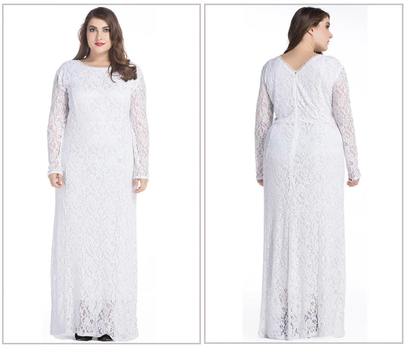 2017 женское элегантное кружевное вечернее платье большого размера 7XL 8XL 9XL с