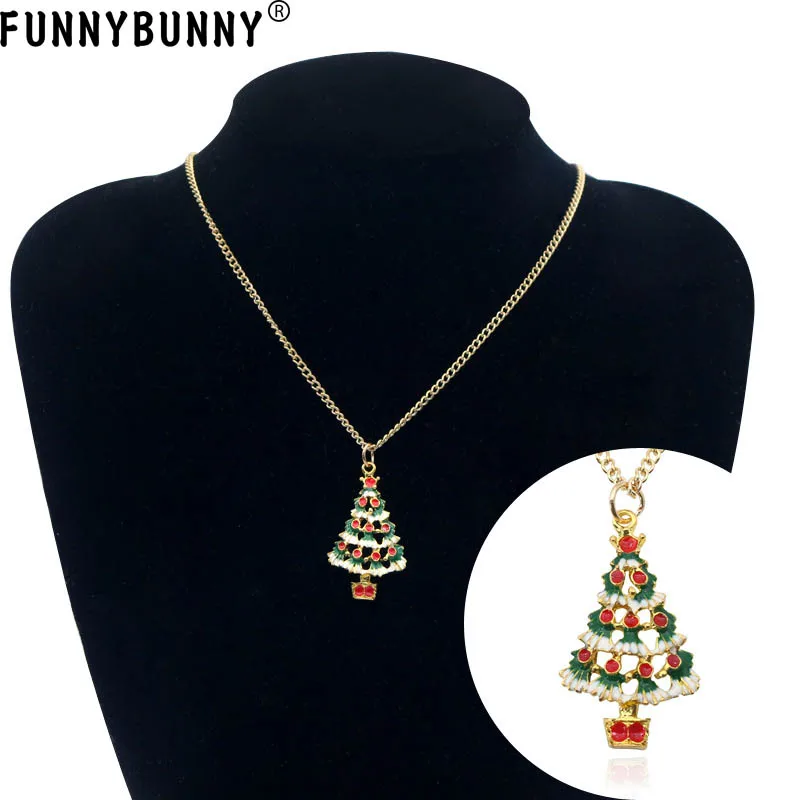 FUNNYBUNNY Рождество в воздухе Рождественская елка кулон ожерелье Подарки для