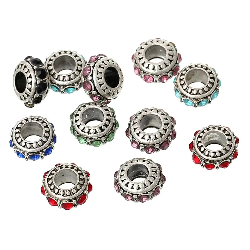 DoreenBeads шармы из сплава цинка в европейском стиле с большим отверстием круглые