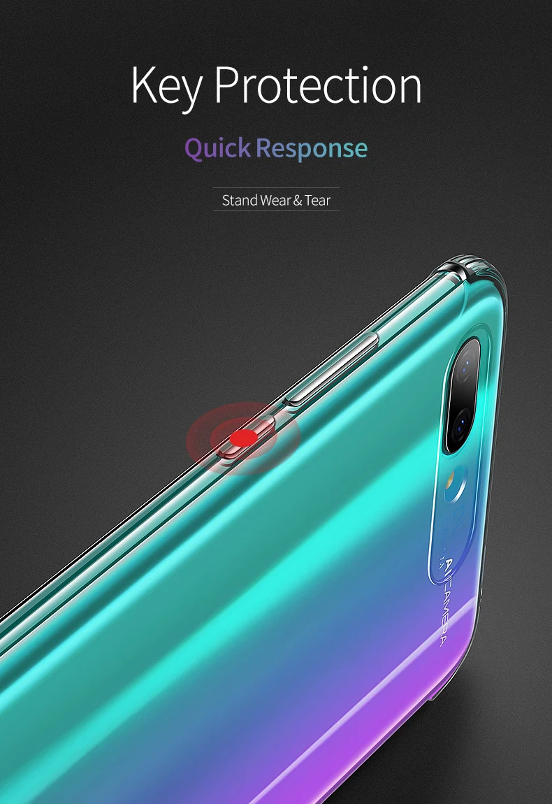MSVII Кристальный чехол для huawei Honor 10 чехол Прозрачный Ультра-тонкий чехол для huawei Honor 10 подушка безопасности чехол s мягкий, гибкий, из ТПУ