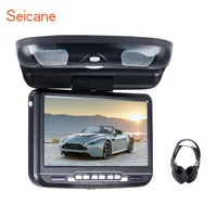 Seicane9 inch Car Roof Mounted Monitor LED Digital Screen DVD Player with 3 IR ear FM Transmitter Flip Down Support 32 Bits Game