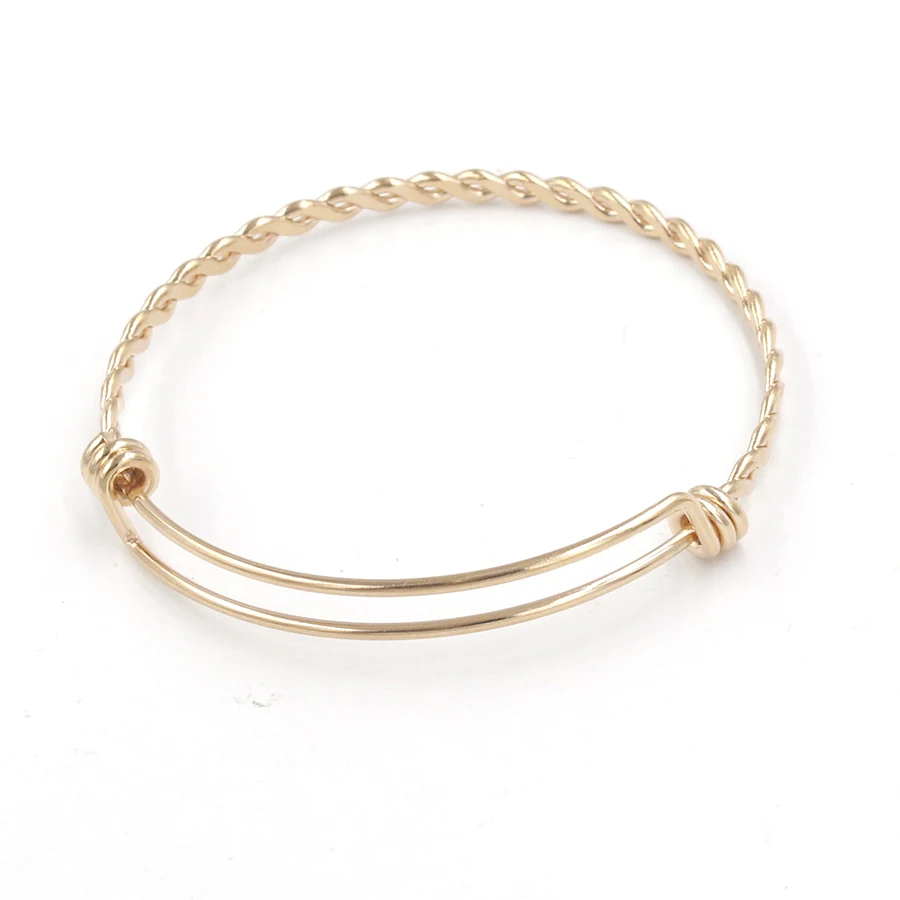 55mm rose gold color Fnixtar модный спиральный провод браслет золотистого цвета/золото/сталь цвет из нержавеющей стали Регулируемые скрученные браслеты 55 мм 10 шт./лот - Окраска металла: 55mm rose gold color