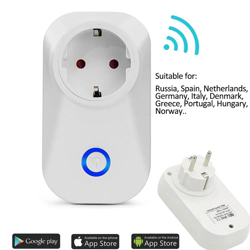 1PC Wi-Fi умная розетка Wi-Fi розетка умный переключатель розетка ЕС вилка умная розетка синхронизации Беспроводная розетка голосовое интеллектуальное управление - Цвет: 1PC